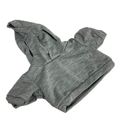 Custom Hoodie Tee 16" Teddy Bear Outfit Teddy Bear Clothes Fit 14" - 18" Build-a-Bear, Vermont Teddy Bears, Make Your Own Stuffed Animals (Gray)