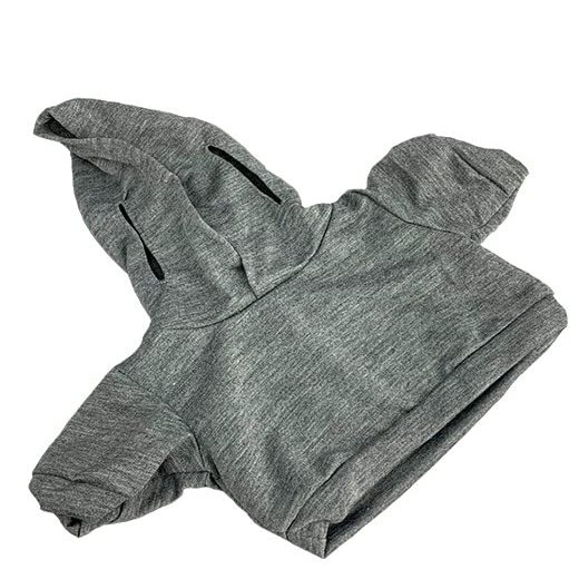 Custom Hoodie Tee 16" Teddy Bear Outfit Teddy Bear Clothes Fit 14" - 18" Build-a-Bear, Vermont Teddy Bears, Make Your Own Stuffed Animals (Gray)