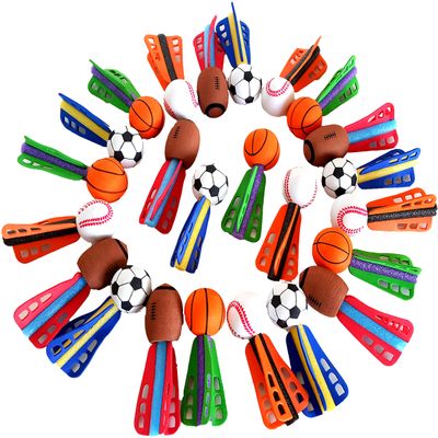 Dondor Mini Foam Sports Ball Rocket Launcher Party Favors, Basketball, Baseball, Soccer, Football Foam Rocket Party Favors (48)