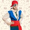 7 Pcs Pirate Costume Accessories for Kids, Pirate Eye Patch Head Bandana Red Sash Inflatable Sword Earring Skull Ring Coin Bag Halloween Dress up Set for Role Play Party view 4