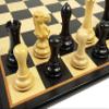 4 Queens - Staunton Wood Modern Empire Black & Natural Chess Set W/ 17 inch Black and Maple Board view 1