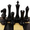 4 Queens - Staunton Wood Modern Empire Black & Natural Chess Set W/ 17 inch Black and Maple Board view 3