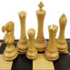 4 Queens - Staunton Wood Modern Empire Black & Natural Chess Set W/ 17 inch Black and Maple Board view 4