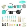 32Pcs Kitchen Toy Accessories for Toddlers, Kids Pretend Cooking Playset with Pots and Pans, Utensils Cookware Tableware Toys, Cutting Cooking Play Food Toy Set, Birthday Learning Toy for Boys Girls view 2