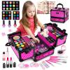 Hollyhi 59 Pcs Kids Makeup Kit for Girl, Washable Play Makeup Toys Set for Dress Up, Pretend Beauty Vanity Set with Cosmetic Case Birthday Toys for Girls 3 4 5 6 7 8 9 10 11 12 Years Old Kids Toddlers view 1