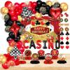 Casino Theme Party Decorations, Casino Birthday Decorations Supplies, Las Vegas Party Decoration, Poker Happy Birthday Backdrop view 1