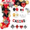 Casino Theme Party Decorations, Casino Birthday Decorations Supplies, Las Vegas Party Decoration, Poker Happy Birthday Backdrop view 3