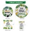 FVABO Young Wild And Three Decorations Tableware, Safari Jungle Theme 3rd Birthday Party Supplies Dinnerware Include Plates, Cup, Napkin, Cutlery, Tablecloth, For 3 Year Old Birthday Party | Serves 24 view 2