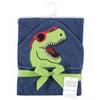 Hudson Baby Unisex Baby Cotton Animal Face Hooded Towel, Cool Dino, One Size view 2