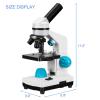Lab Microscope Slides 100-2000X Dual LED Lighting Magnification with Independent Switches Microscope Parts (Color : 1set) view 2