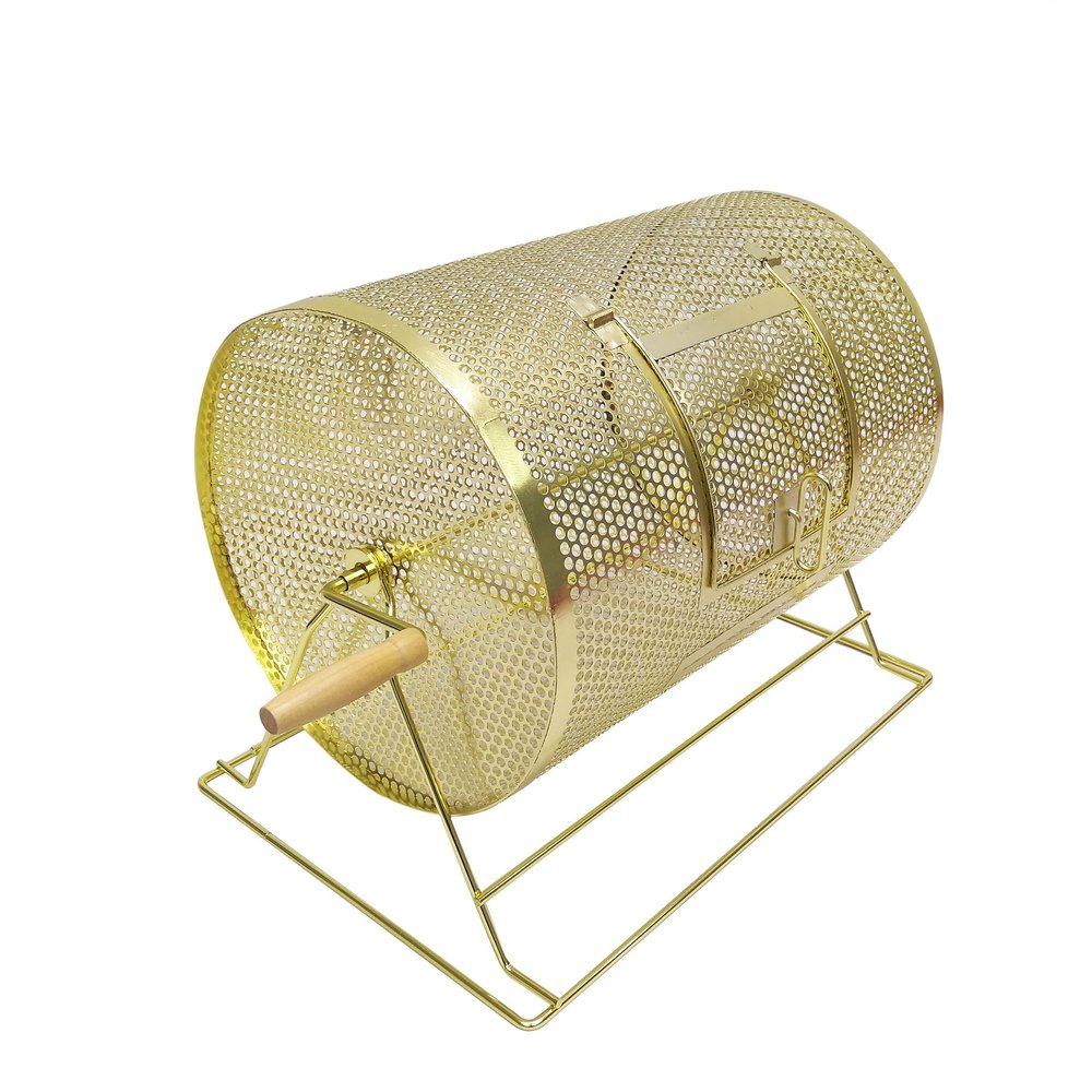 FixtureDisplays Metal Raffle Drum, Lucky Draw Tumbler, Party Door Prize Lottery Spinner, 12" Diameter Drum, Overall 19X13X15" 119570