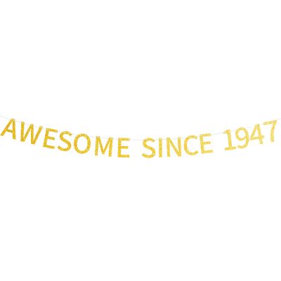 Awesome Since 1947 Banner Pre-strung Happy 78th Birthday Banner Gold Glittery 78 Seventy Eight Years Old Birthday Party Decorations for Men Women