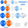 HyDren 198 Pcs Blue and Orange Balloons Arch Garland Kit 18 12 10 5 Inch Latex Confetti Balloon for Blue Dog Theme Target War Sign Birthday Party Decoration Supplies view 2
