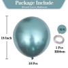 10pcs 18 inch Metallic Green Balloons, Thick Latex Chrome Helium Balloons for Birthday Family Party Wedding Party Baby Shower Decoration Supplies view 2