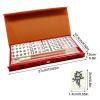Mini Mahjong Traditional Chinese Version Game Set with 2 Spare Cards, 144 Mahjong Tiles Set Travel Board Game with 4 Cards rulers, Portable Classic Mahjong Party Entertainment Props view 3
