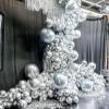 10pcs 18 inch Metallic Silver Balloons, Thick Latex Chrome Helium Balloons for Birthday Family Party Wedding Party Baby Shower Decoration Supplies view 3