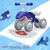 YGJT Baby Balance Bikes Seat Adjustable Toddler Riding Toy for 1 + Year Old Boys Girls, 12-48 Months Baby's First Bike First Birthday Blue Shark view 4