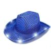 YADIRF Led Hat Cowboy Sequin Party Cap Flashing Light Up Dance Party Cowboy For Halloween Costume Cosplay Holiday (Blue) view 1