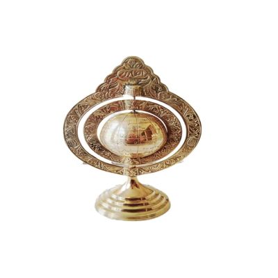 Globe World Rotating Armillary Brass Shinny Home, Decor Office Engraved Globe Handmade Gifts For Everyone BY MUSKAN NAUTICAL STORE