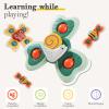 ALASOU 3PCS Suction Cup Spinner Toys for 1 Year Old Boy Girl|Spinning Top 12 18 Months|1 2 Year Old Boy Birthday Gift|Baby Bath Toy for Kids Ages 1-3|Sensory Airplane Travel Toy for Infant Toddlers view 4