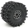 HOBBYSOUL 1.9 Beadlock Wheels and Tires Set 120mm Soft Sticky Mud slingers 1.9 Tires Wheels Black Rims for 1/10 rc Crawler Traxxas TRX4 Axial SCX10, (4 Pack) view 2