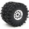 HOBBYSOUL 1.9 Crawler Tires and Wheels 120mm Soft Sticky 1.9 Mud Slingers Tires & 1.9 Beadlock Wheels Silver Rim for 1/10 RC Crawler Traxxas TRX4 Axial SCX10, (4 Pack) view 2