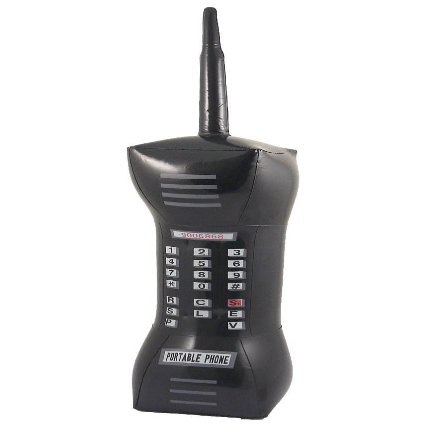 Hina Fashion 76cm Inflatable Retro Mobile Phone Black Kids Blow Up Mobile Phone Toys Accessory