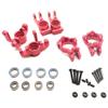Alloy Front Spindle and Carrier Set Caster Block Steering Block Rear Hub Set Stub Axle for 1/10 Losi Tenacity TT Pro 4WD SCT DB Pro Lasernut U4 Upgrade Parts (Red) view 1