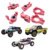 Alloy Front Spindle and Carrier Set Caster Block Steering Block Rear Hub Set Stub Axle for 1/10 Losi Tenacity TT Pro 4WD SCT DB Pro Lasernut U4 Upgrade Parts (Red) view 2
