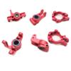 Alloy Front Spindle and Carrier Set Caster Block Steering Block Rear Hub Set Stub Axle for 1/10 Losi Tenacity TT Pro 4WD SCT DB Pro Lasernut U4 Upgrade Parts (Red) view 3