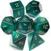 Haxtec Gemstone DND Dice Set Emerald Green Cat Eye Stone Dice with Dice Case Compatible with Dungeons and Dragons Role Playing Games DNDGift view 1