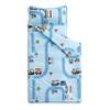 Wake In Cloud - Toddler Nap Mat with Pillow and Blanket, for Kids Boys in Kindergarten Daycare Preschool Pre K, Roll Up Sleeping Bag, Cars Vehicles Trains Airplanes, Light Sky Blue, Standard view 1