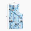 Wake In Cloud - Toddler Nap Mat with Pillow and Blanket, for Kids Boys in Kindergarten Daycare Preschool Pre K, Roll Up Sleeping Bag, Cars Vehicles Trains Airplanes, Light Sky Blue, Standard view 2