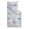 Wake In Cloud - Toddler Nap Mat with Pillow and Blanket, for Kids Boys Ages 3 Plus in Kindergarten Daycare Preschool, Roll Up Sleeping Bag, Colorful Toy Airplanes, Grey White, Standard view 1