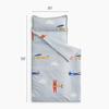 Wake In Cloud - Toddler Nap Mat with Pillow and Blanket, for Kids Boys Ages 3 Plus in Kindergarten Daycare Preschool, Roll Up Sleeping Bag, Colorful Toy Airplanes, Grey White, Standard view 2