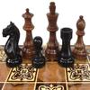 4 Queens - 3 3/4" King Staunton Supreme Knight Acacia and Black Chess Men Set - NO Board view 1