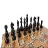 4 Queens - 3 3/4" King Staunton Supreme Knight Acacia and Black Chess Men Set - NO Board view 2
