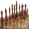 4 Queens - 3 3/4" King Staunton Supreme Knight Acacia and Black Chess Men Set - NO Board view 3