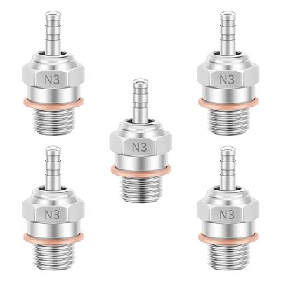 GLOBACT RC Glow Plugs 70117#3 N3 Hot Spark Nitro Engine Parts Replace OS 8 for Redcat Kyosho HSP HPI 1/8 1/10 Scale RC Car Truck Buggy (5pcs)