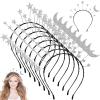 Yinder 8 Pcs Star Moon Headband Ramadan Costume Accessories Silver Birthday Party Hair Hoop for Women Wedding Cosplay view 1