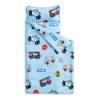 Wake In Cloud - Toddler Nap Mat with Pillow and Blanket, for Kids Boys in Kindergarten Daycare Preschool Pre K, Roll Up Sleeping Bag, Cars Vehicles Trains Airplanes, Light Blue, Standard view 1