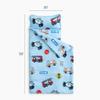 Wake In Cloud - Toddler Nap Mat with Pillow and Blanket, for Kids Boys in Kindergarten Daycare Preschool Pre K, Roll Up Sleeping Bag, Cars Vehicles Trains Airplanes, Light Blue, Standard view 2