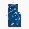 Wake In Cloud - Toddler Nap Mat with Pillow and Blanket, for Kids Boys in Kindergarten Daycare Preschool Pre K, Roll Up Sleeping Bag, Spaces Stars Planet Galaxy, Blue White Red, Standard view 2