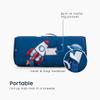 Wake In Cloud - Toddler Nap Mat with Pillow and Blanket, for Kids Boys in Kindergarten Daycare Preschool Pre K, Roll Up Sleeping Bag, Spaces Stars Planet Galaxy, Blue White Red, Standard view 3