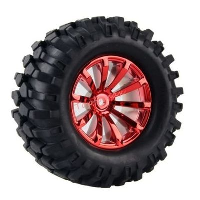 Replacement Part For 4PCS 1/10 1.9Inch Off Road Climb Rock Car Tires Super Soft 96MM Rubber Tyre Plating Wheel Rim Hex 12MM For CC01 D90 606