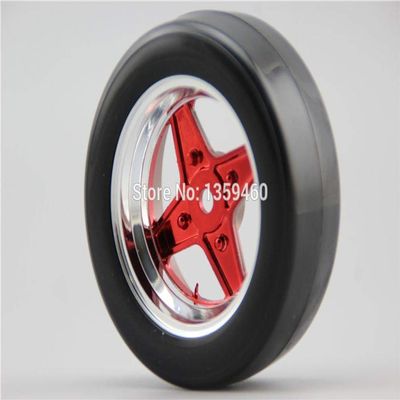Replacement Part For 4pcs RC Hard Slick Drift Tires Tyre Wheel Rim Classic3CR 6mm Ofet (Chrome+Painting Red) Fits For 1:10 Drift Car 11115+20065