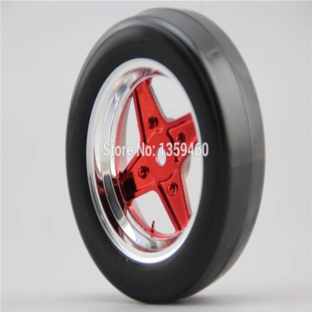 Replacement Part For 4pcs RC Hard Slick Drift Tires Tyre Wheel Rim Classic3CR 6mm Ofet (Chrome+Painting Red) Fits For 1:10 Drift Car 11115+20065