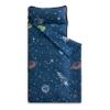 Wake In Cloud - Toddler Nap Mat with Pillow and Blanket, for Kids Girls Boys Ages 3 Plus in Kindergarten Daycare Preschool, Roll Up Sleeping Bag, Spaces Planet Galaxy, Navy Blue, Standard view 1