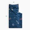 Wake In Cloud - Toddler Nap Mat with Pillow and Blanket, for Kids Girls Boys Ages 3 Plus in Kindergarten Daycare Preschool, Roll Up Sleeping Bag, Spaces Planet Galaxy, Navy Blue, Standard view 2