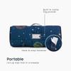 Wake In Cloud - Toddler Nap Mat with Pillow and Blanket, for Kids Girls Boys Ages 3 Plus in Kindergarten Daycare Preschool, Roll Up Sleeping Bag, Spaces Planet Galaxy, Navy Blue, Standard view 3